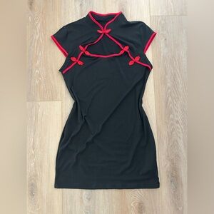 Black dress with red trim